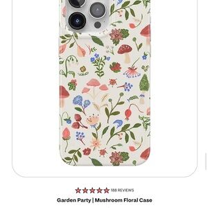 Floral Mushroom Phone Case - Cream ( IPhone 14 Pro Max)